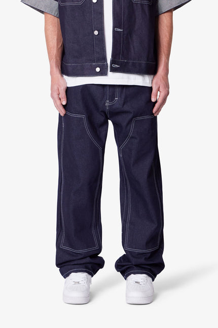 Ultra Baggy Raw Work Denim - Blue