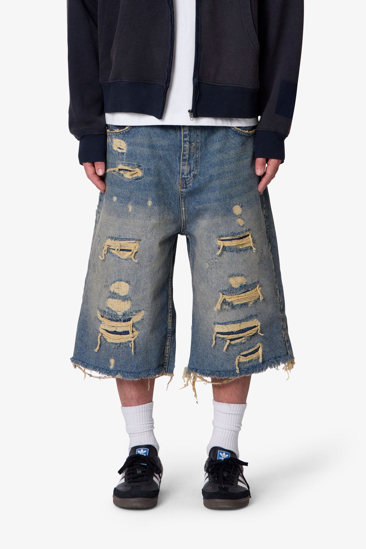 Ultra Baggy Paneled Chino Shorts - Black | mnml
