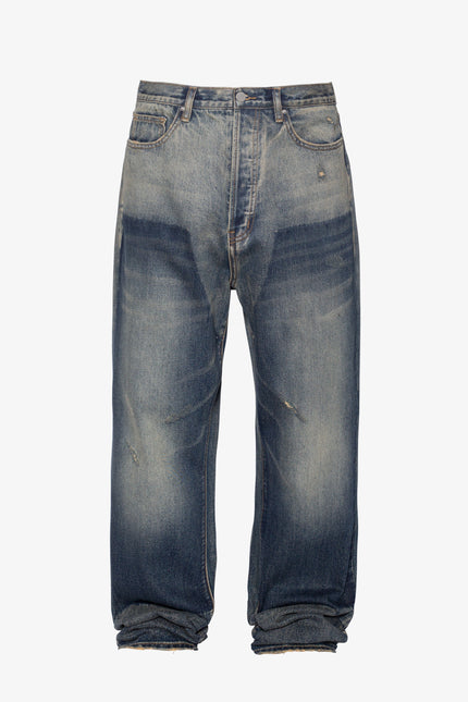 Ultra Baggy Shadow Patch Denim - Washed Light Blue