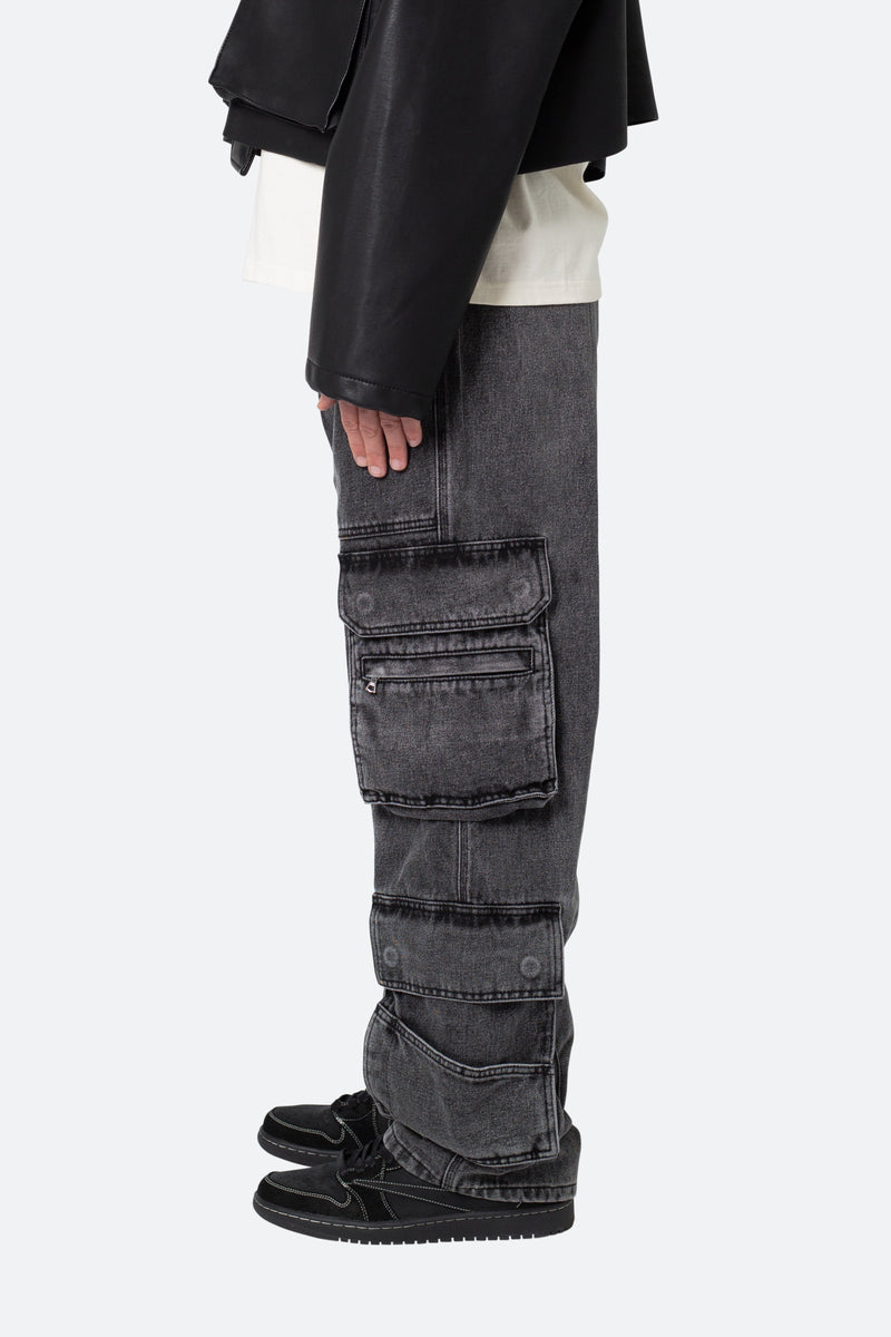 Ultra Baggy Cargo Pants - Black, mnml