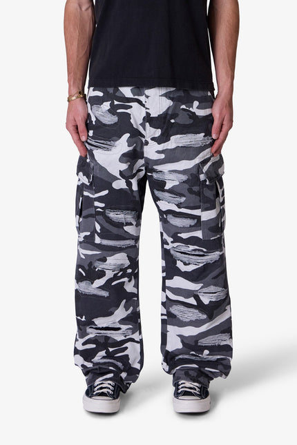 Ultra Baggy Skated Cargo Pants - Black/White