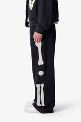 Ultra Baggy Skeleton Sweatpants - Washed Black