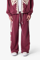 Ultra Baggy Skeleton Sweatpants - Washed Red