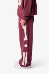Ultra Baggy Skeleton Sweatpants - Washed Red