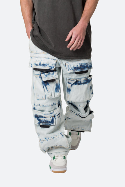 Ultra Baggy Spray Cargo Denim - Blue