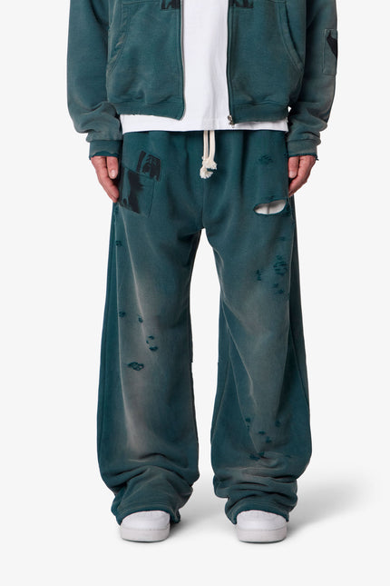 Ultra Baggy Thermal Lined Terror Sweatpants - Green