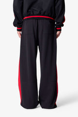 Ultra Baggy Track Pants - Black/Red