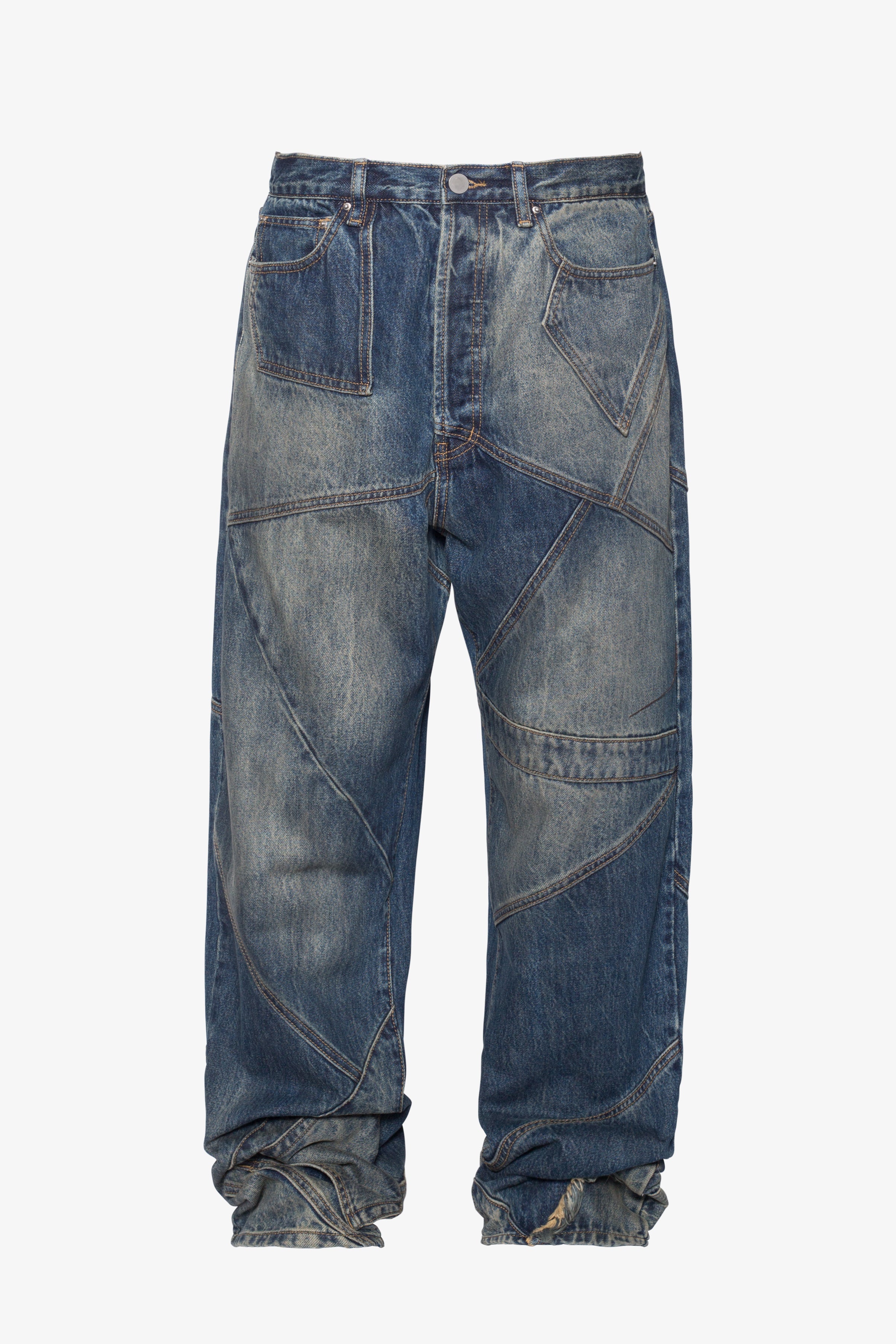 Ultra Baggy Upcycled Denim - Blue | mnml | shop now