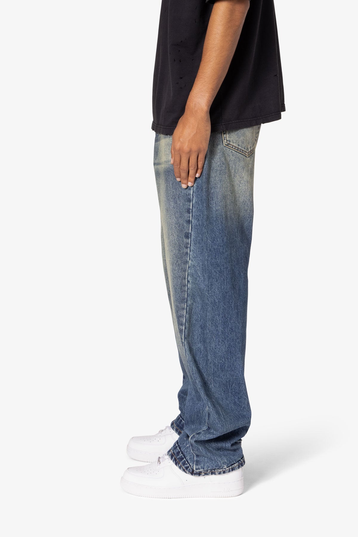 Ultra Baggy Washed Up Denim - Blue | mnml