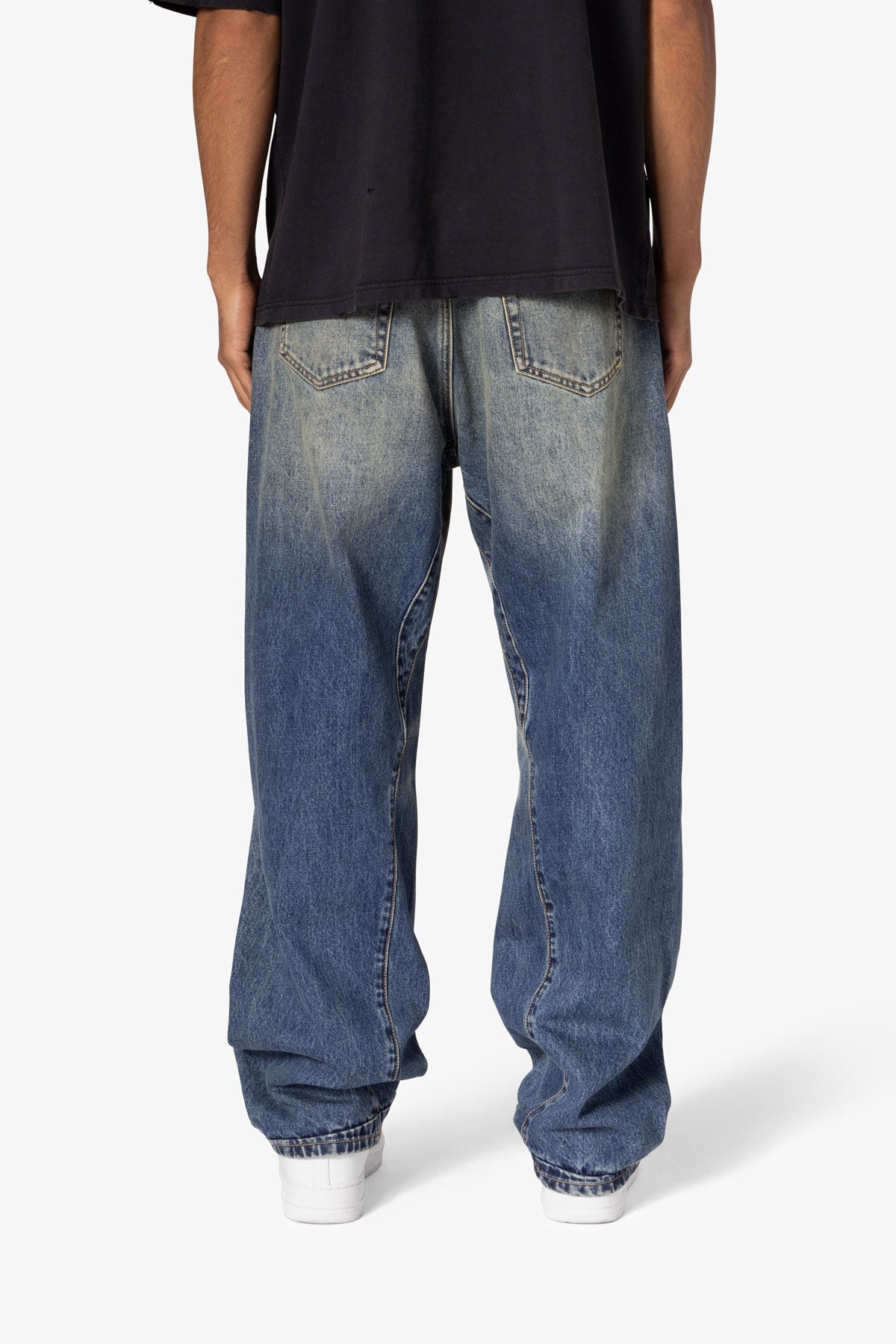Ultra Baggy Washed Up Denim - Blue | mnml