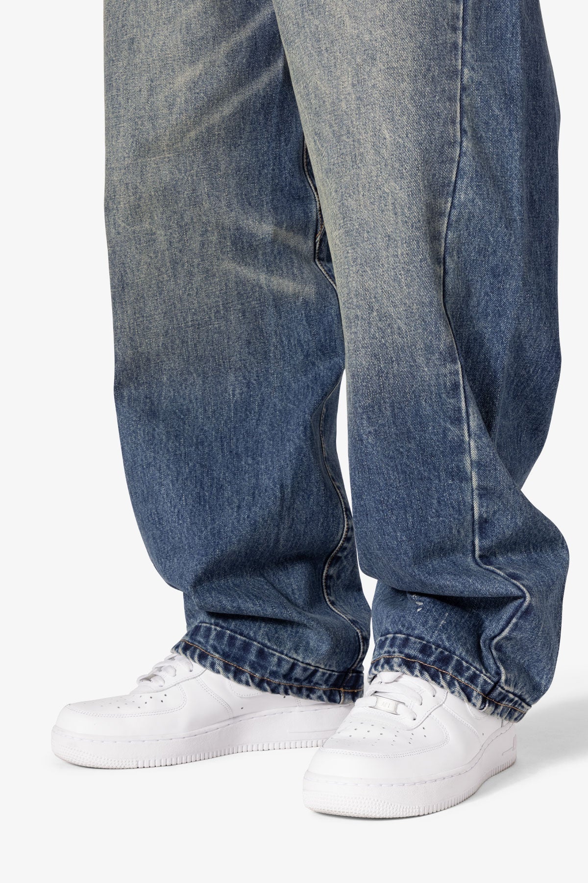 Ultra Baggy Washed Up Denim - Blue | mnml