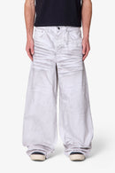 Ultra Wide Stained Denim - White