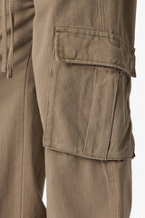 Ultra Wide Twill Cargo Pants - Olive
