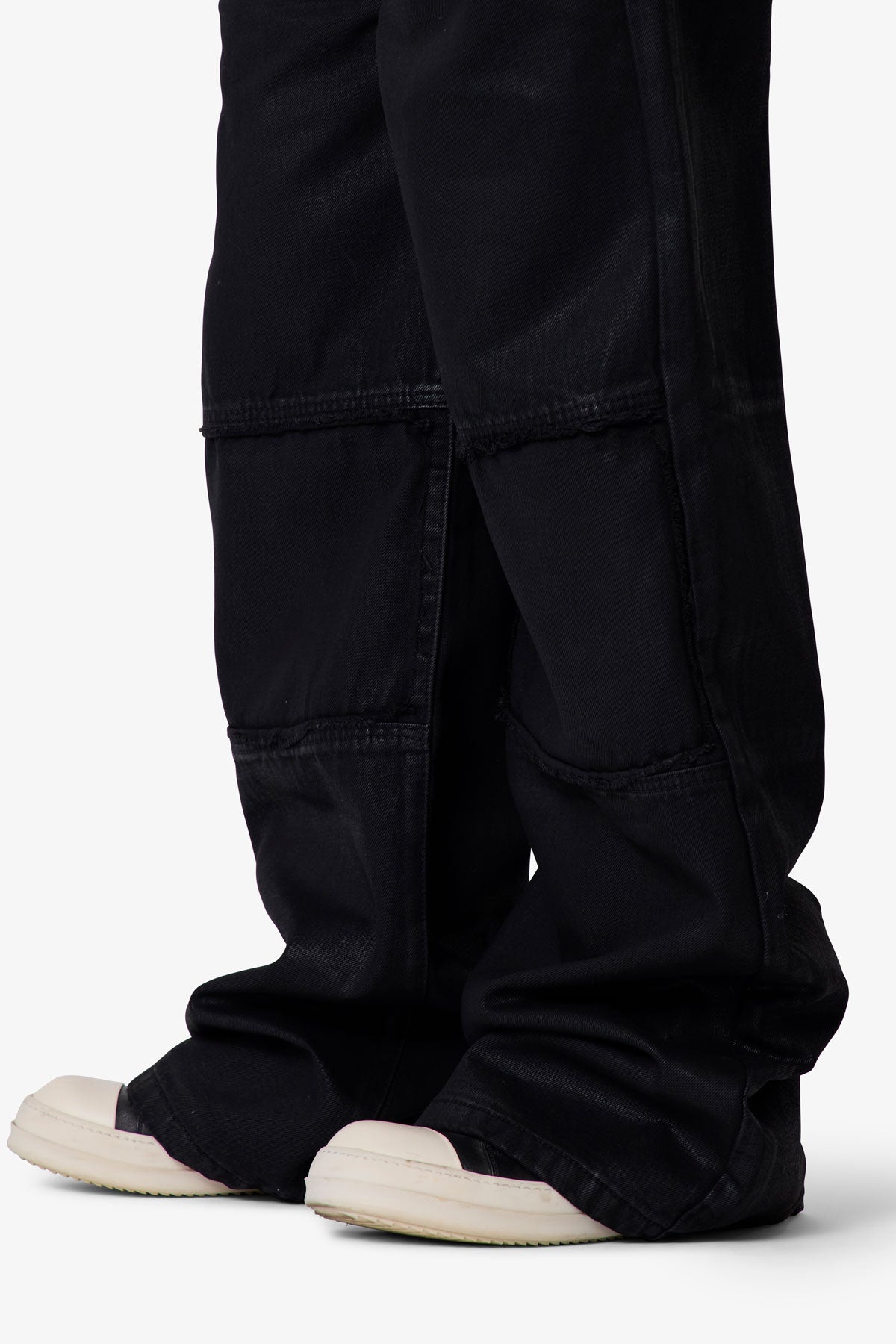 Ultra Wide Waxed Work Pants - Black | mnml