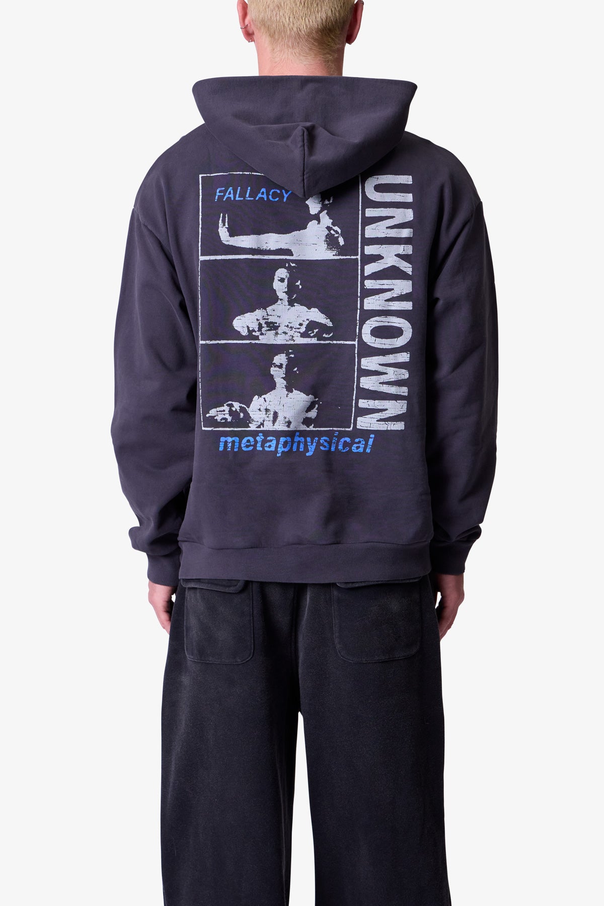 MNML UNKNOWN プリント フーディ パーカー Washed Black Unknown Hoodie - Washed Black | mnml | shop now