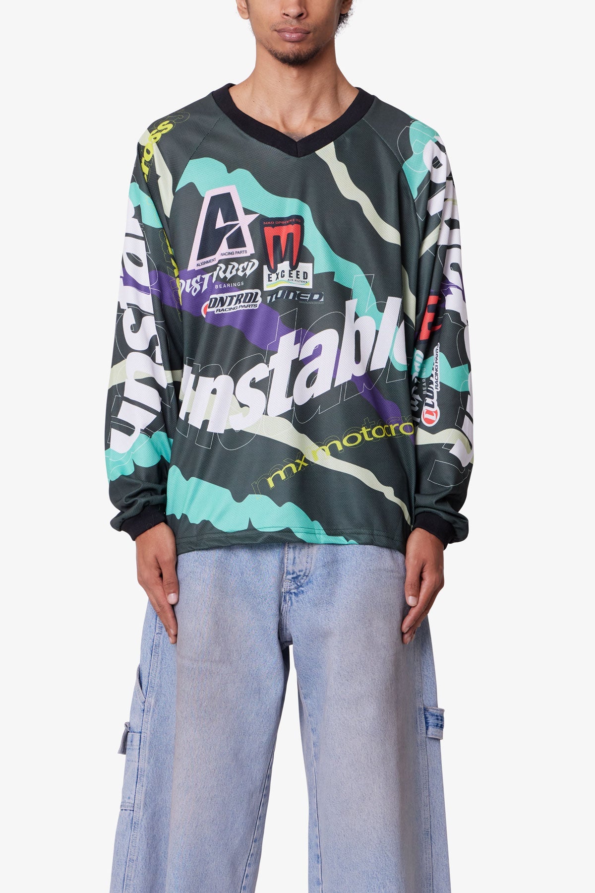 MNML UNSTABLE MOTO シャツ 送料/関税込 Unstable Moto Shirt - Mint Multi | mnml | shop now