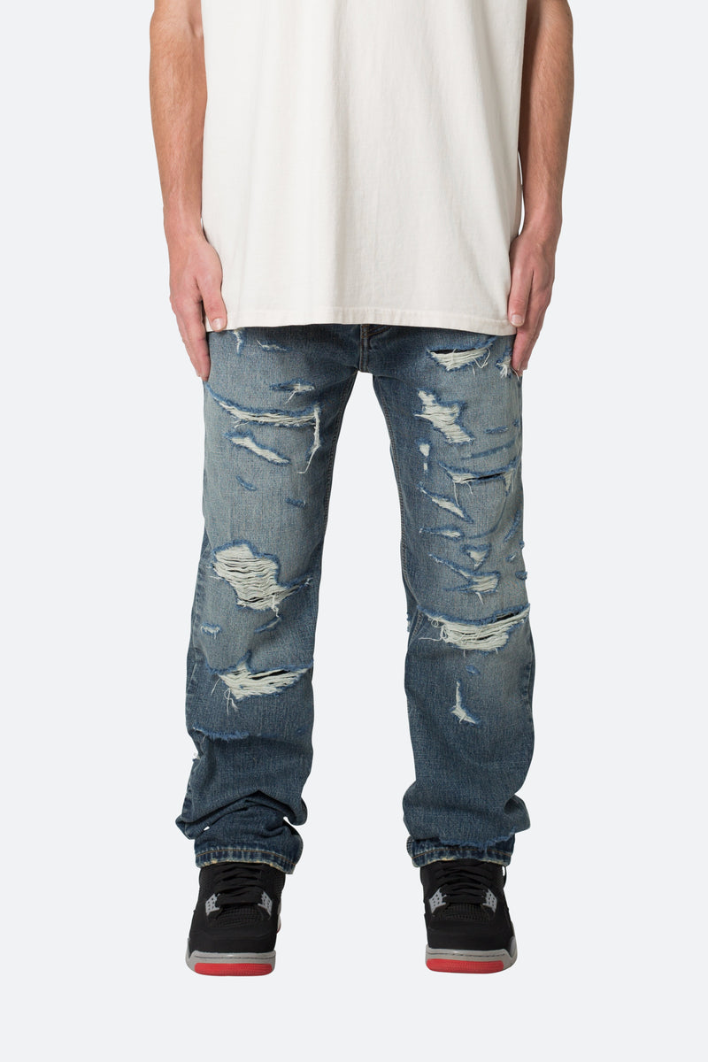 V567 Baggy Destroyed Denim - Blue