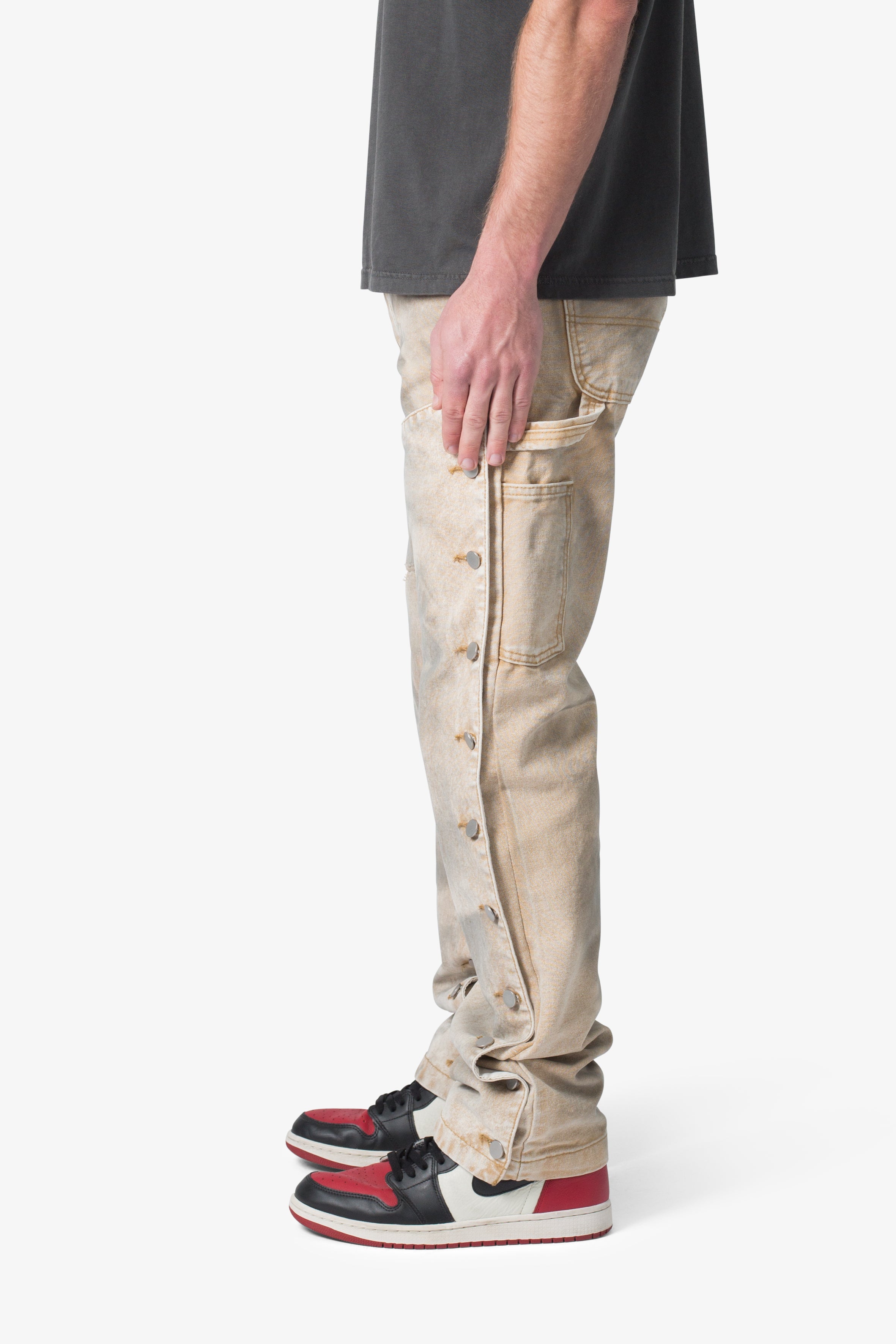 V624 Snap Off Baggy Pants - Brown | mnml
