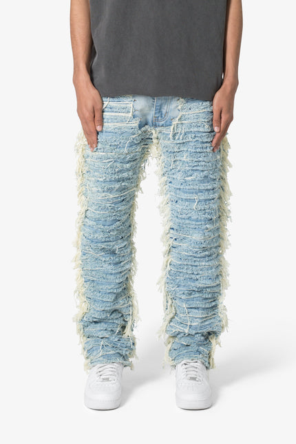 V631 Baggy Frayed Denim - Blue