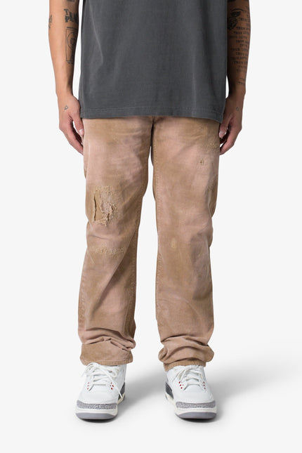 V648 Repaired Corduroy Pants - Tan