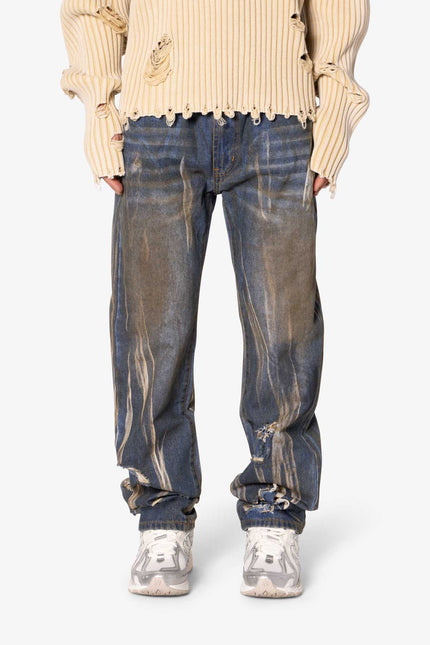 V708 Dirty Fold Denim - Blue