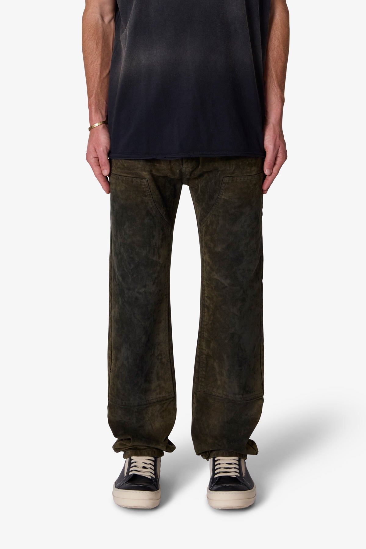 Pleated Plaid Trousers - Light Brown/Cream | mnml | shop now