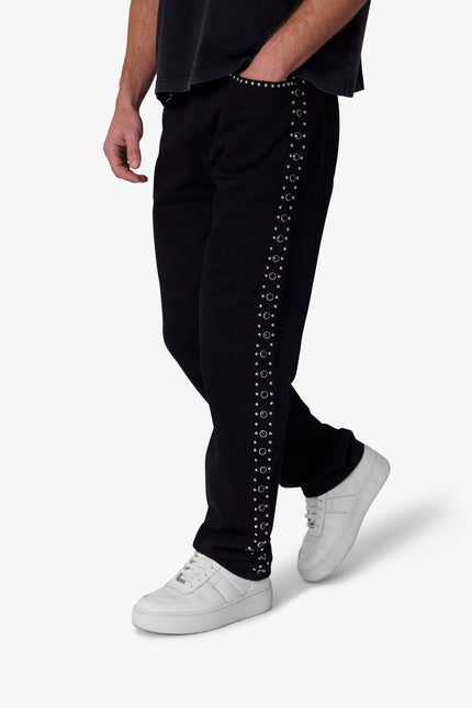 V715 Studded Baggy Denim - Black