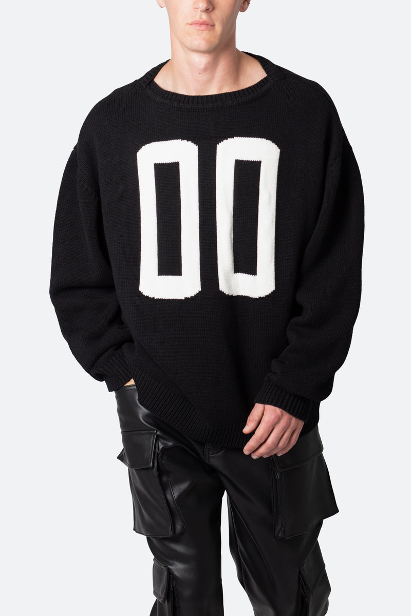Varsity Knit Sweater Black mnml shop now