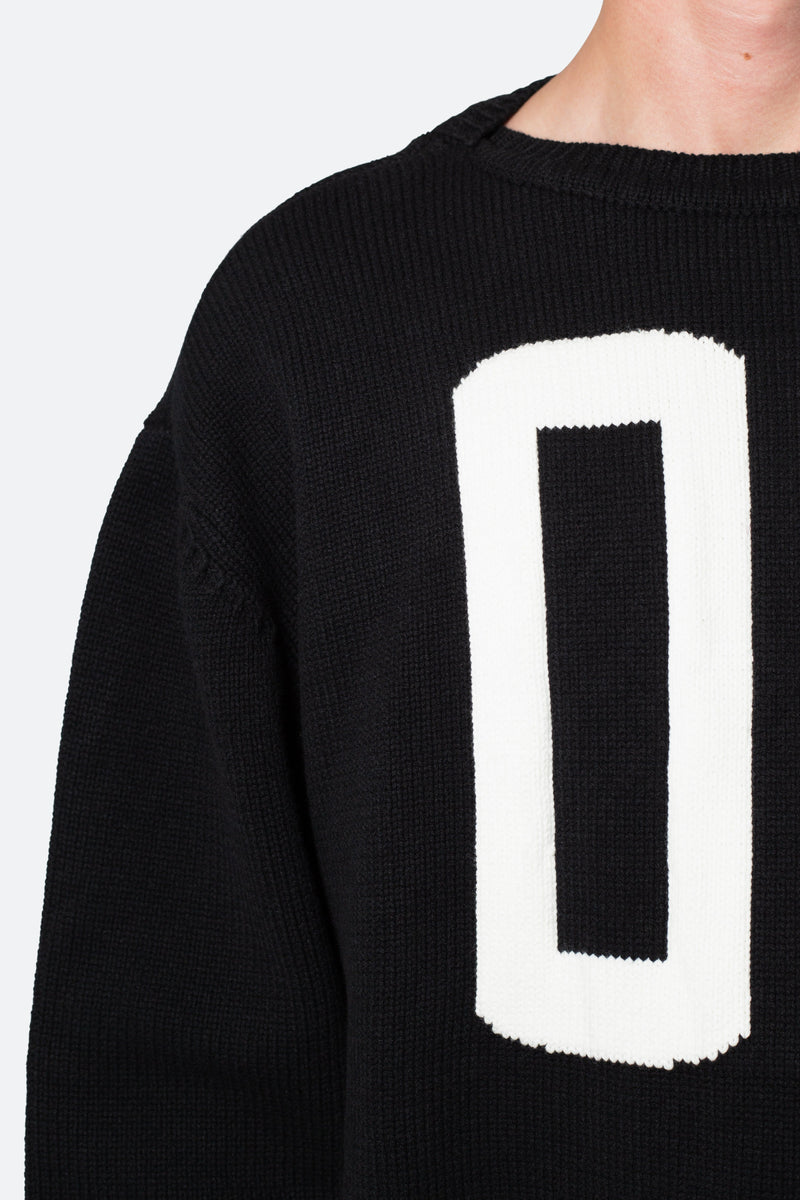 Varsity Knit Sweater Black mnml shop now