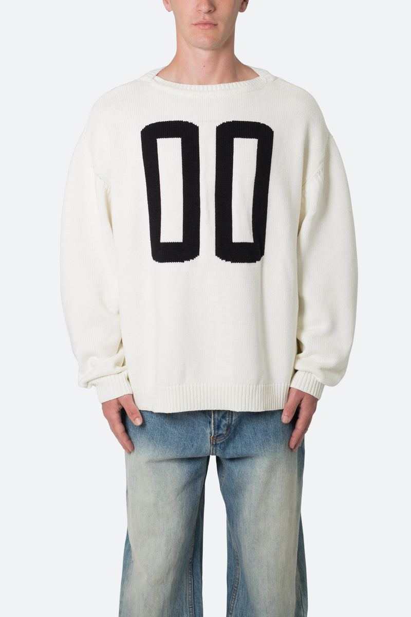 Varsity Knit Sweater - Off White | mnml | shop now