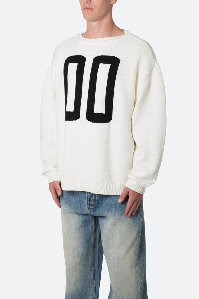 Varsity Knit Sweater - Off White | mnml | shop now