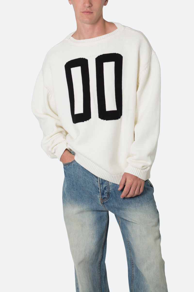 Varsity Knit Sweater Off White mnml shop now