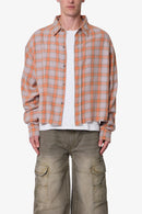 Vintage Cropped Flannel Shirt - Red