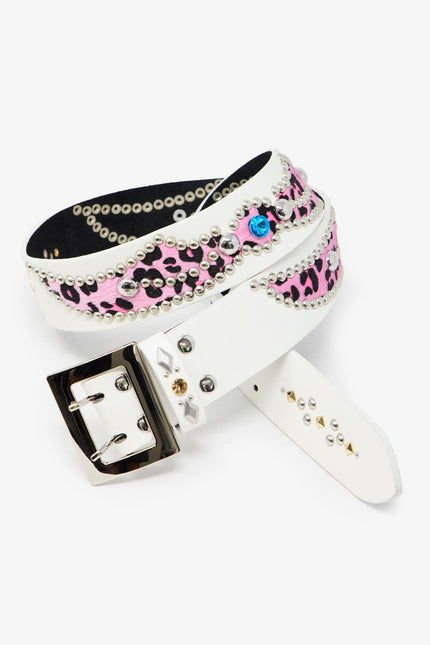 Vintage Python Belt - White/Pink