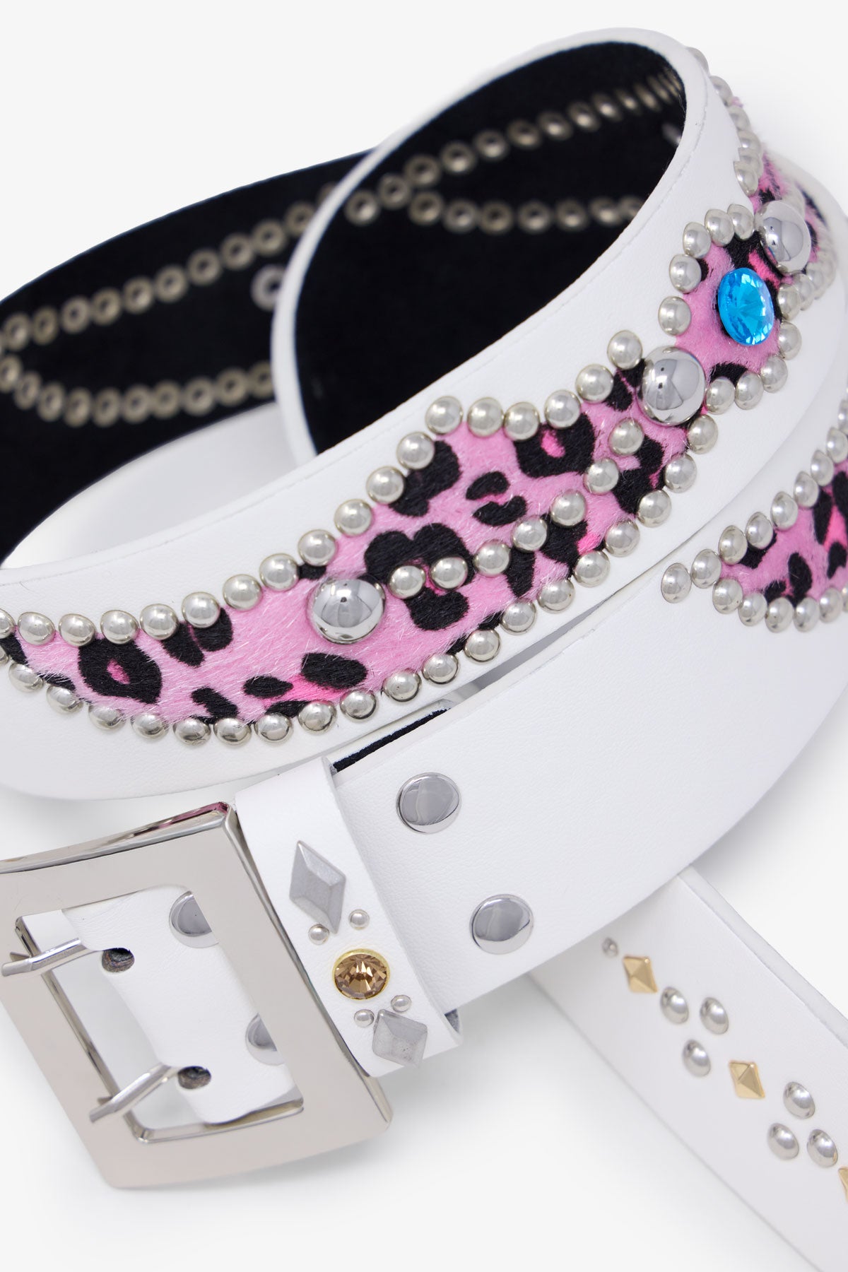 Vintage Python Belt - White/Pink | mnml Vintage Python Belt - White/Pink | mnml