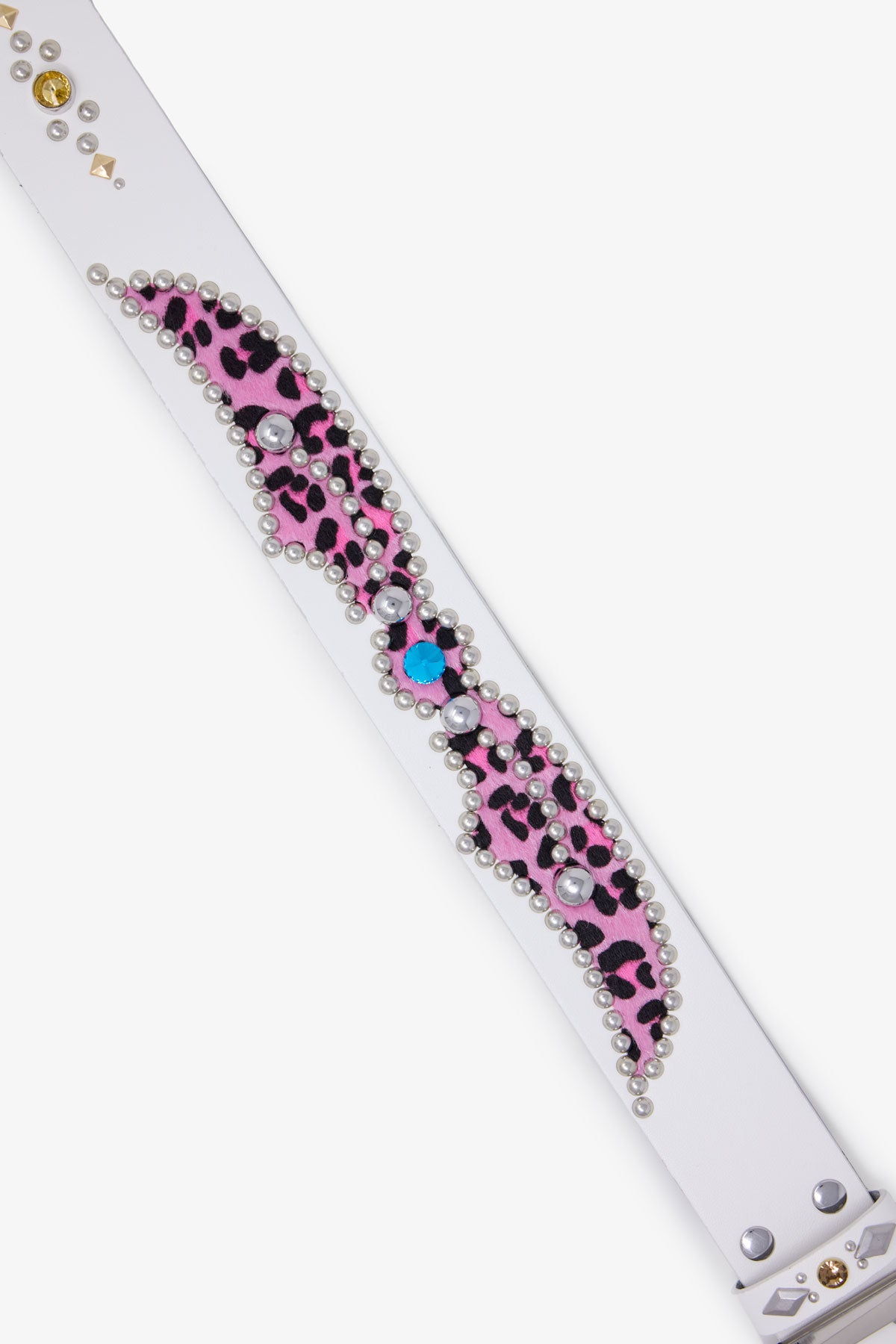 Vintage Python Belt - White/Pink | mnml