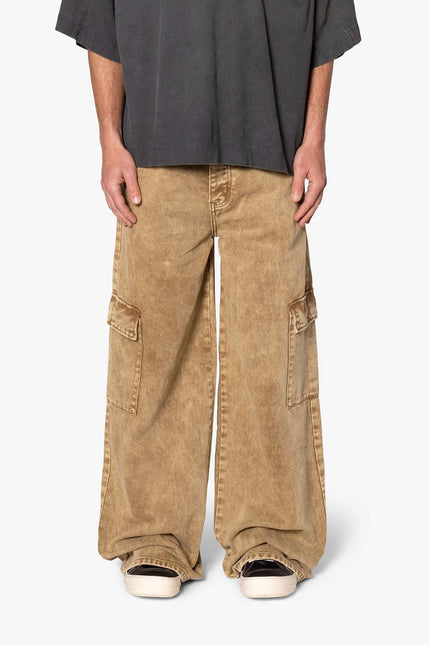 Void Baggy Cargo Denim - Brown