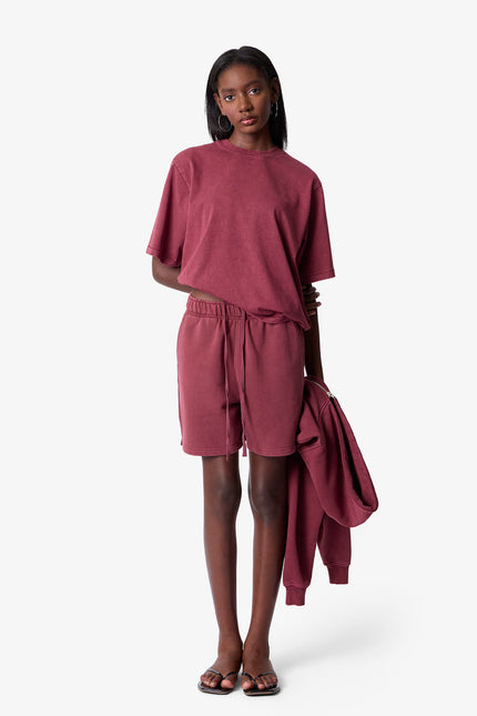 Cropped Tee - Washed Maroon