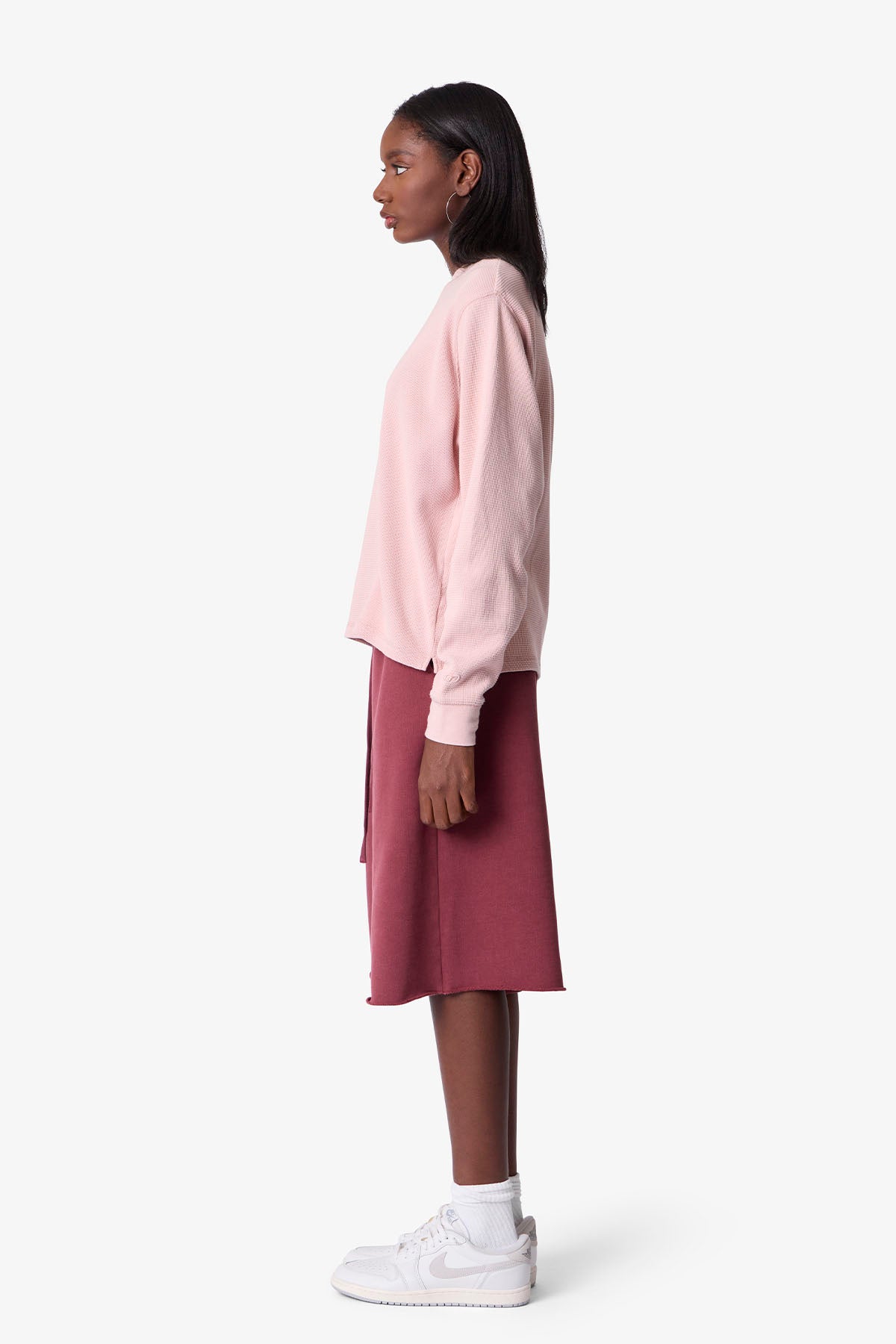 Thermal Long Sleeve Tee - Washed Pink | mnml