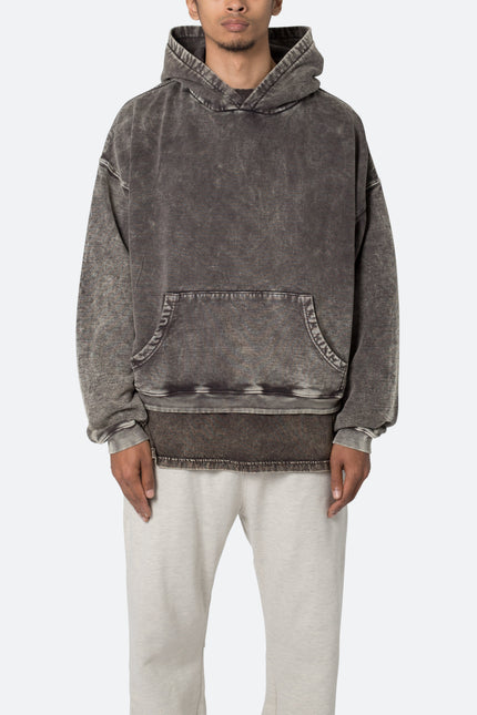 Sudadera con capucha de efecto desgastado - Negra