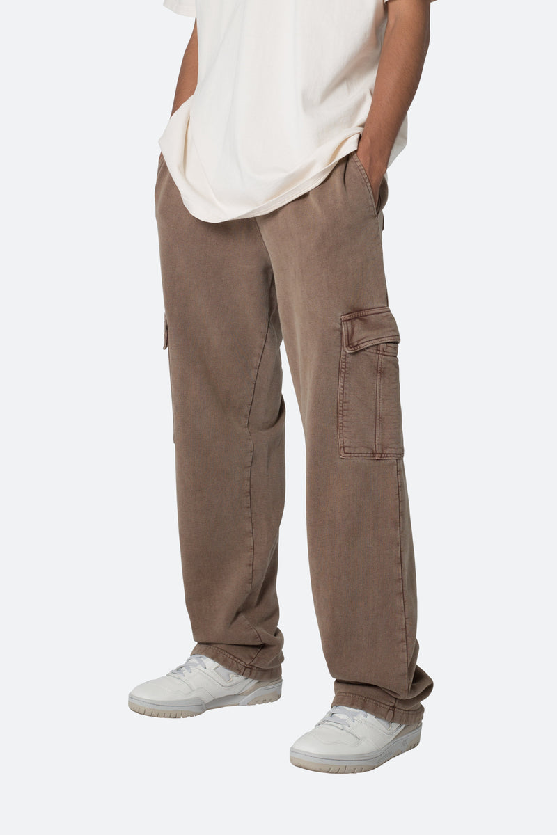 Washed Cargo Sweatpants - Brown | mnml | shop now