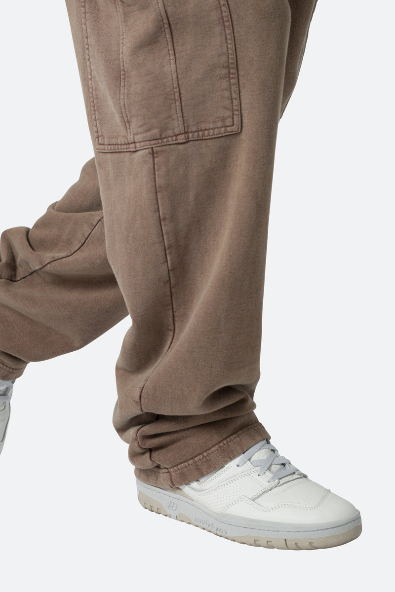 Washed Cargo Sweatpants - Brown | mnml | shop now