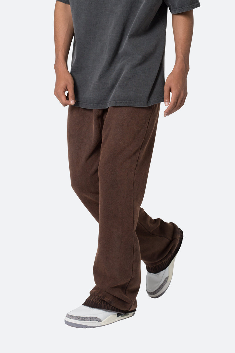 Washed Flare Sweatpants - Brown, mnml