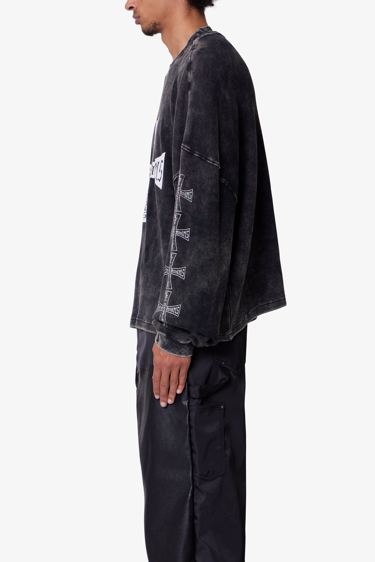 Washed LA Thermal Shirt - Washed Black | mnml | shop now