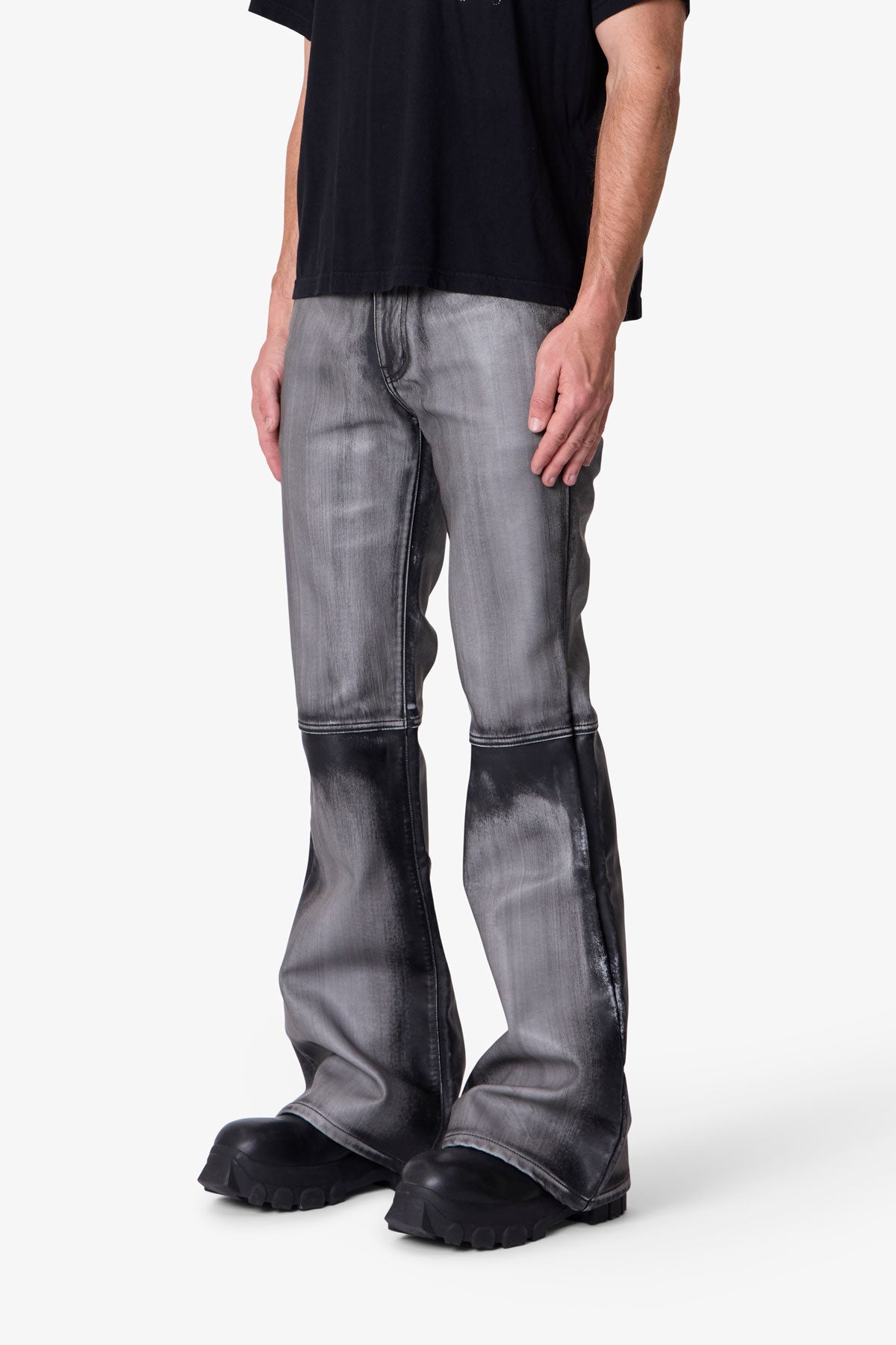 Washed-Leather-Flare-Pants-