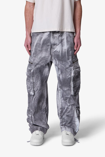 Washed Pocket Cargo Pants - Grey