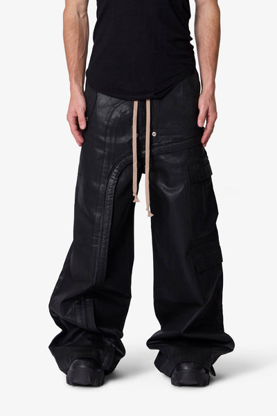 Waxed-Rave-Seam-Cargo-Pants-