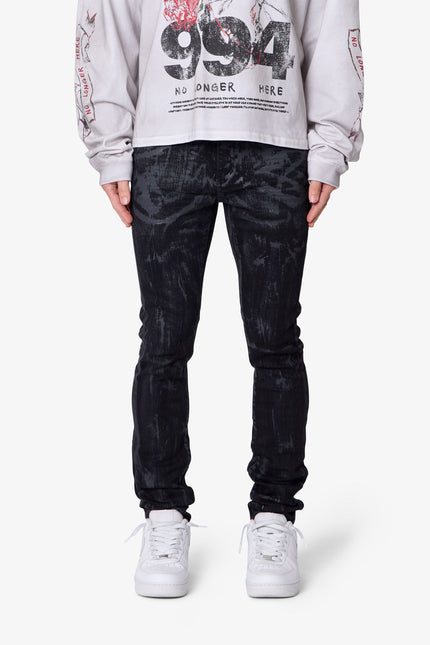 Waxed Skinny Denim - Black