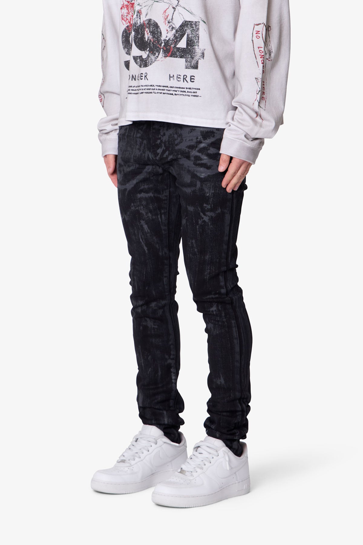 Waxed Skinny Denim - Black | mnml