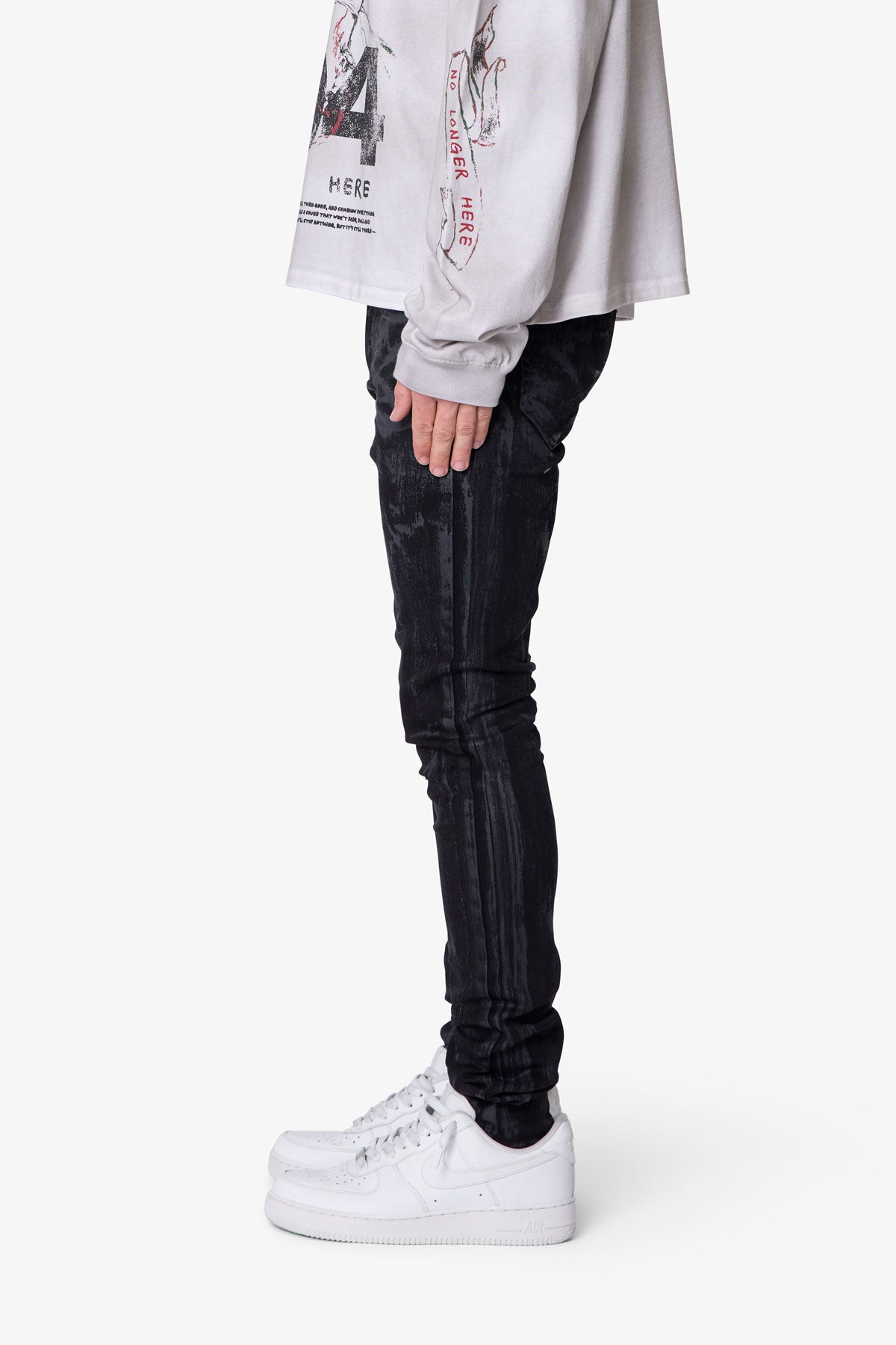 Waxed Skinny Denim - Black | mnml